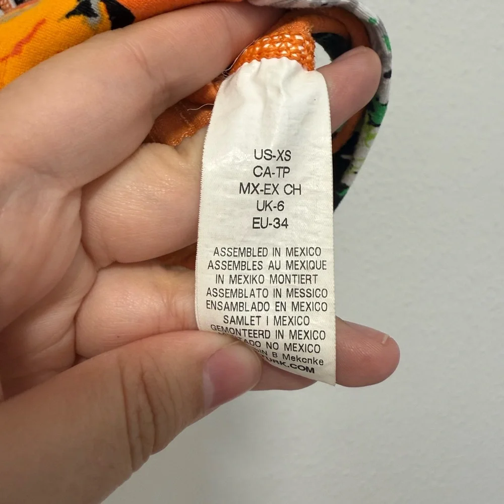 Trina Turk Orange and Black Mesh Sports Bra Size X small - Picture 4 of 5